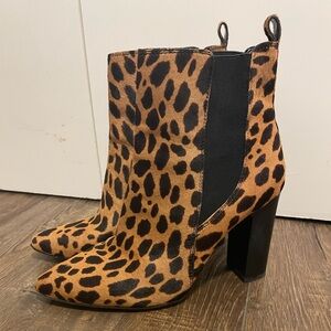 Vince Camuto Leaopard Print Boots Size 8.5